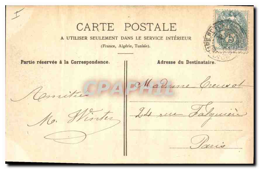 Palais de Fontainebleau — Avenue de Sully — CPAPHIL 436 — Reverso