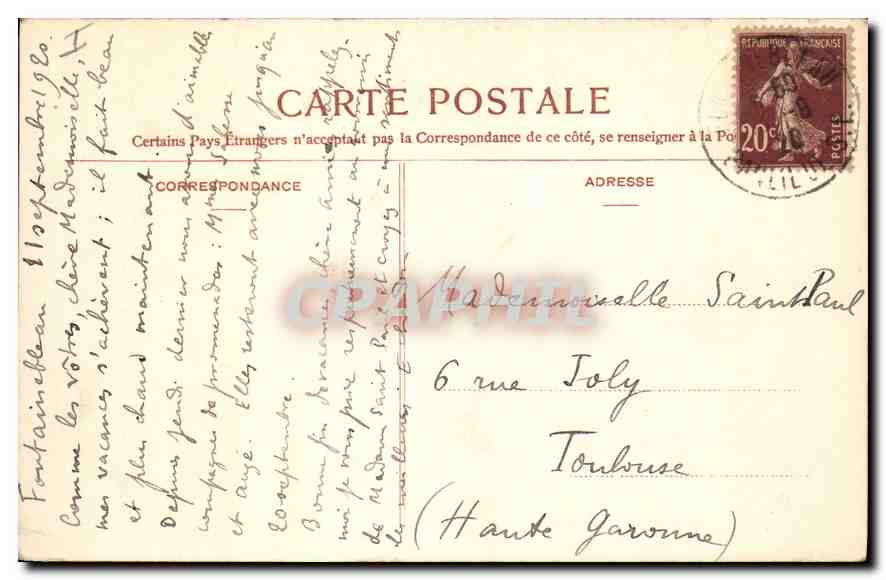Palais de Fontainebleau — Cabinet d'Abdication — n°40 — Verso