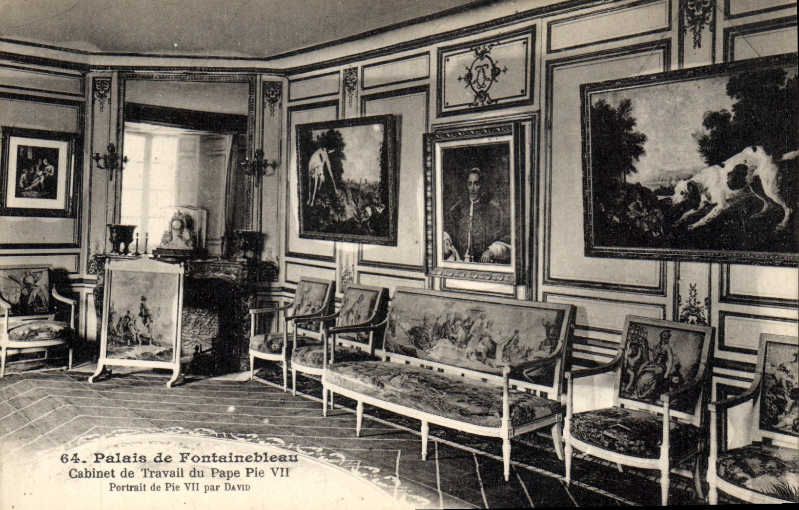 Palast von Fontainebleau — Studierzimmer des Papstes Pius VII — Portrait des Pius VII von David