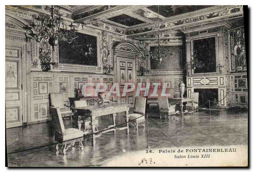 Palais de FONTAINEBLEAU — Salon Louis XIII — Éditeur L. DREYFUS, n° 36