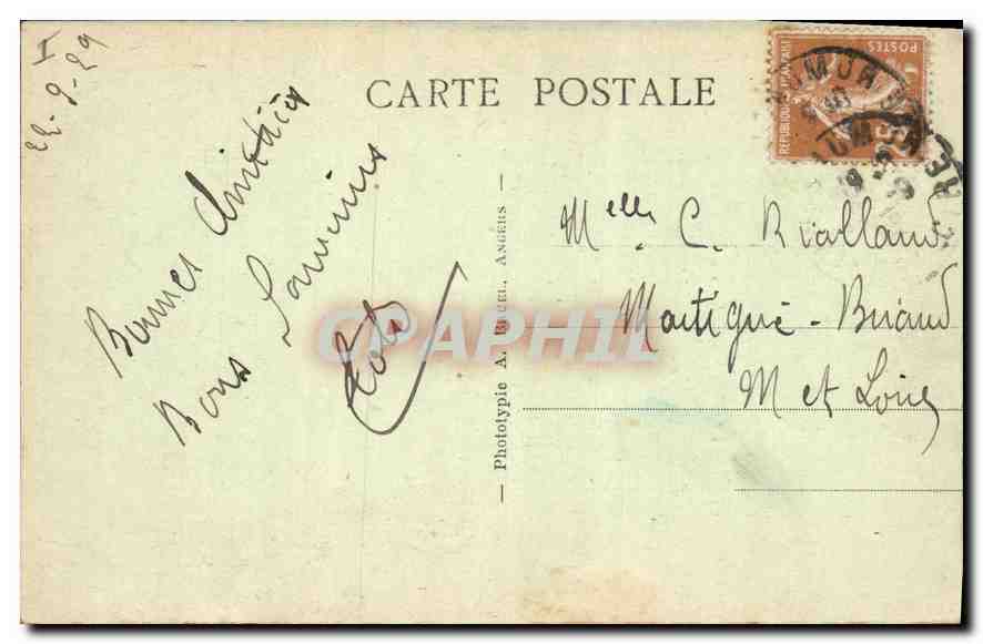 CPA Saumur Rue de Chateau Fort et de la Loire  — Rückseite
