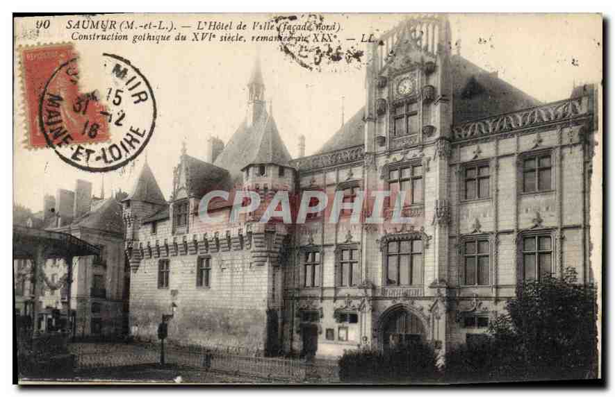 CPA Saumur M et L l'Hotel de Ville Facade Nord 