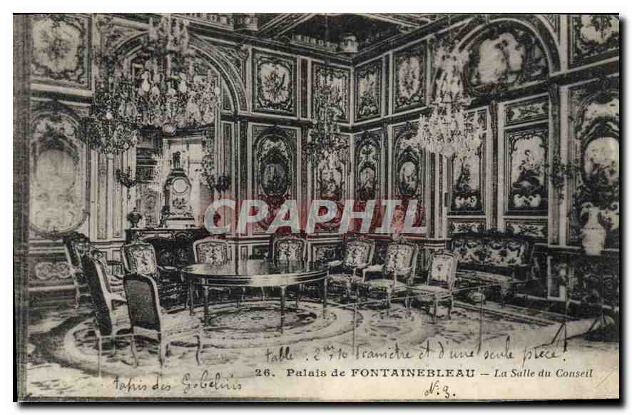 Palacio de Fontainebleau — La Sala del Consejo — Editor Tahis des Gobelins, N° 26