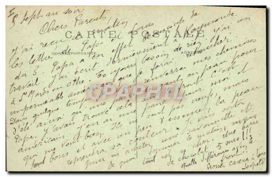 Palais de Fontainebleau — Grand Salon du Pape — éditeur non identifié, n° 47 — Verso