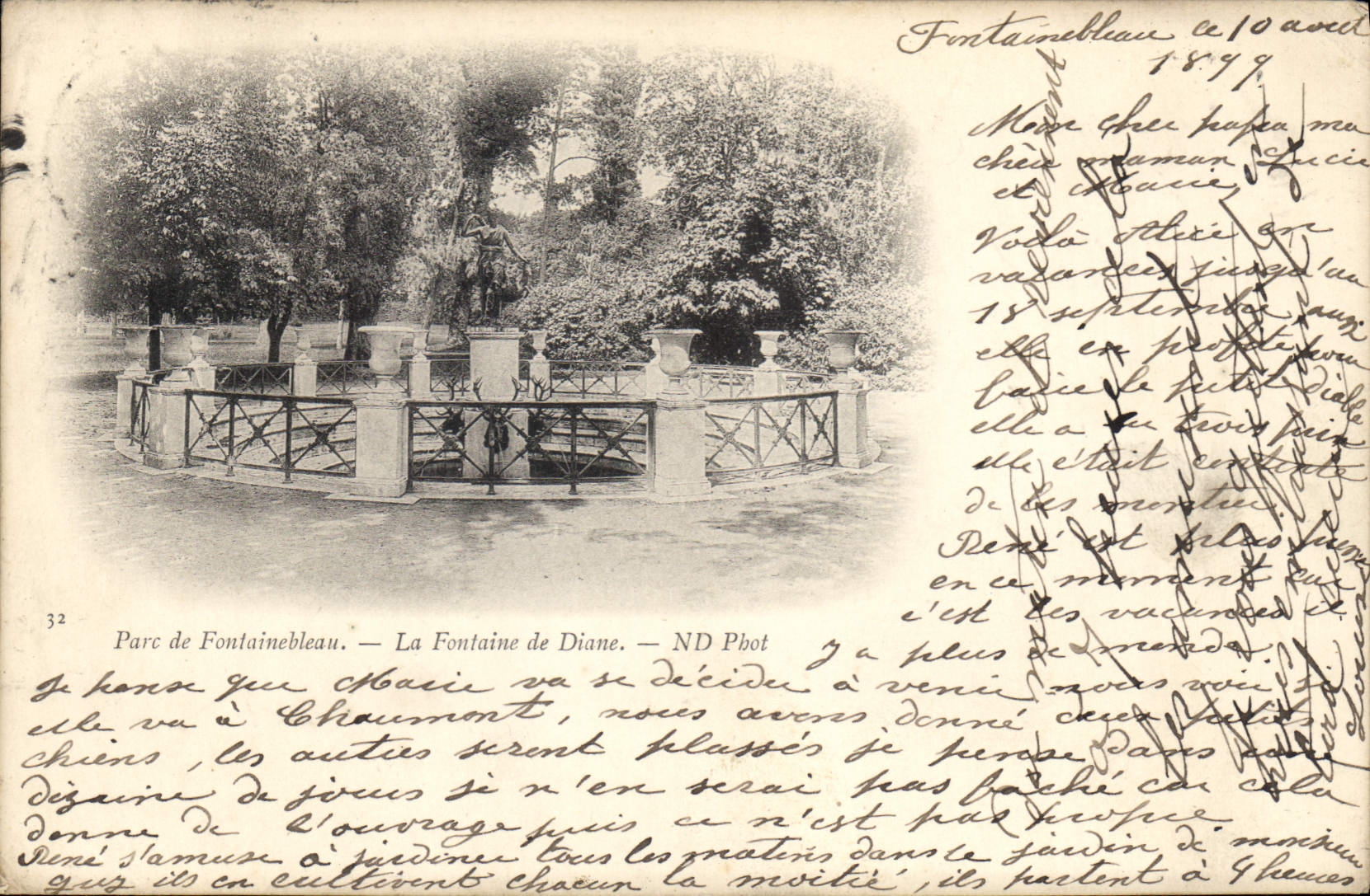 Parco di Fontainebleau — La Fontana di Diana — ND Phot, n°32