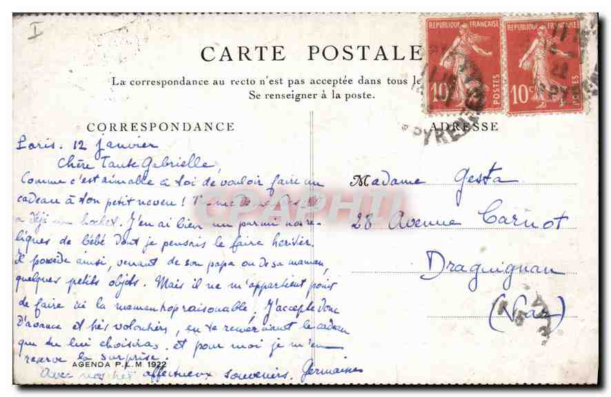 CPA Palais de Fontainebleau Services d'auto cars P L M En Foret  — Verso