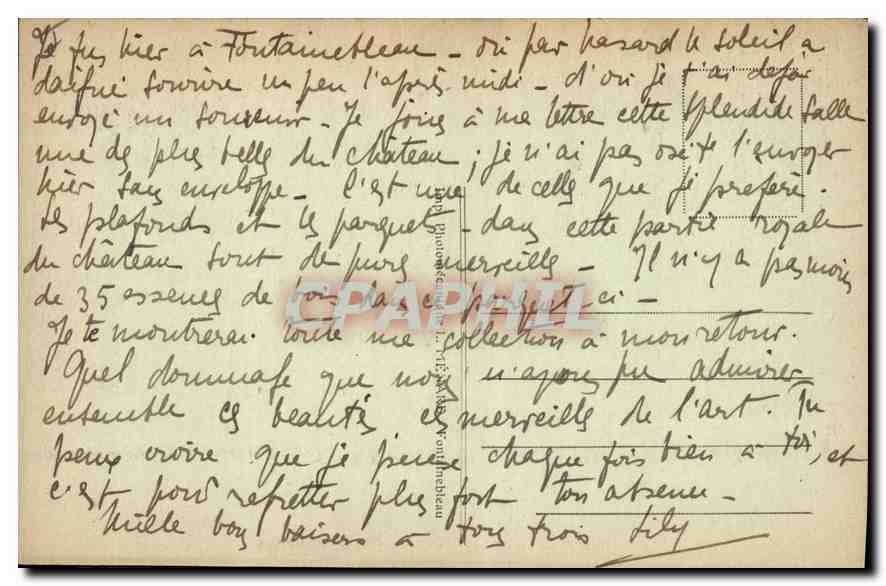 Paleis van Fontainebleau — De Wachtkamer — Artistieke Collectie L. M. n°51 — Achterkant