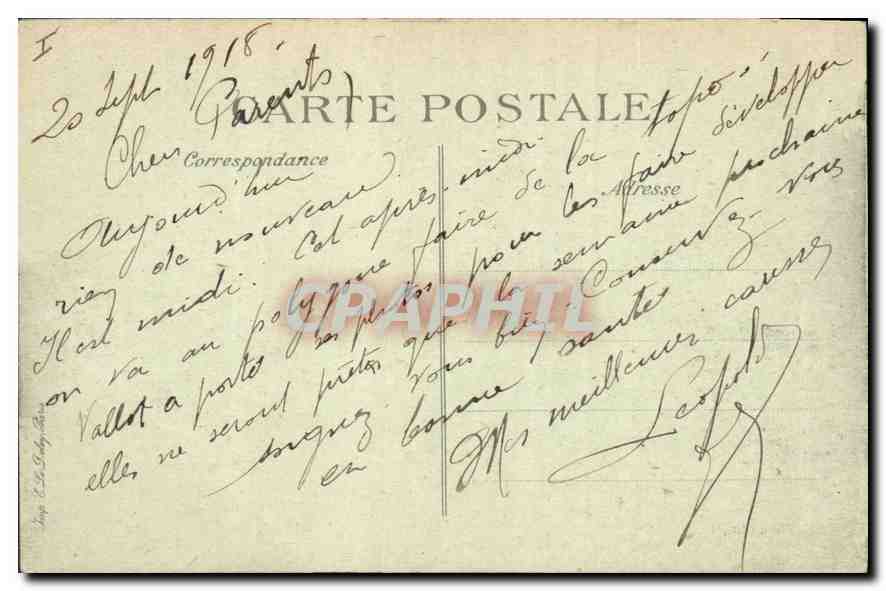 Palais de FONTAINEBLEAU — Étang des Carpes et le Palais — Éditeur : (e.p.) — Verso