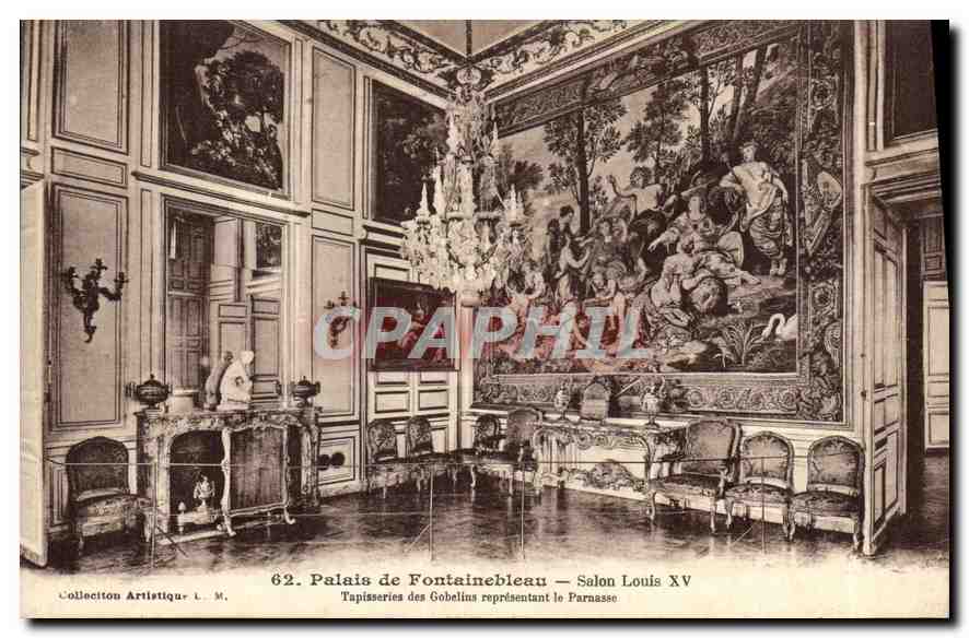 Palais de Fontainebleau — Salon Louis XV — Tapisseries des Gobelins représentant le Parnasse