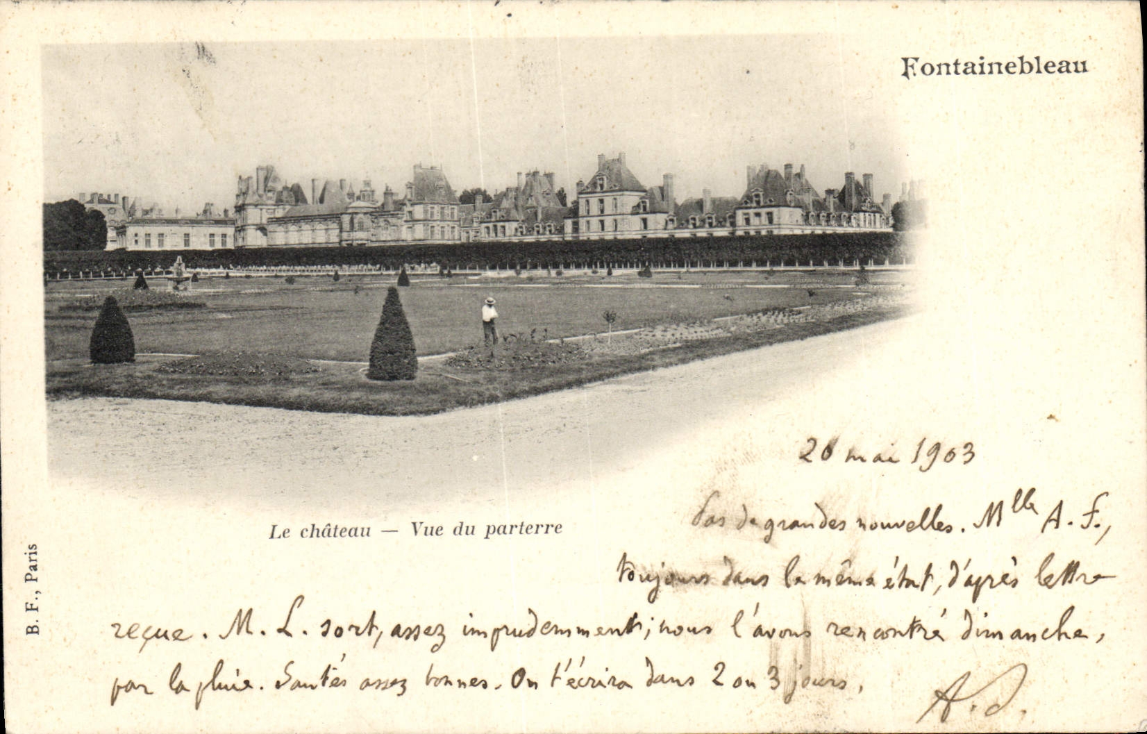 Fontainebleau — Vue du parterre — B.F., Paris