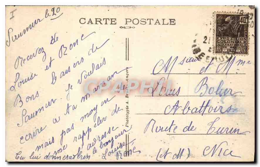CPA Saumur Maine et Loire Paysage sur la Loire et le Chateau  — Verso
