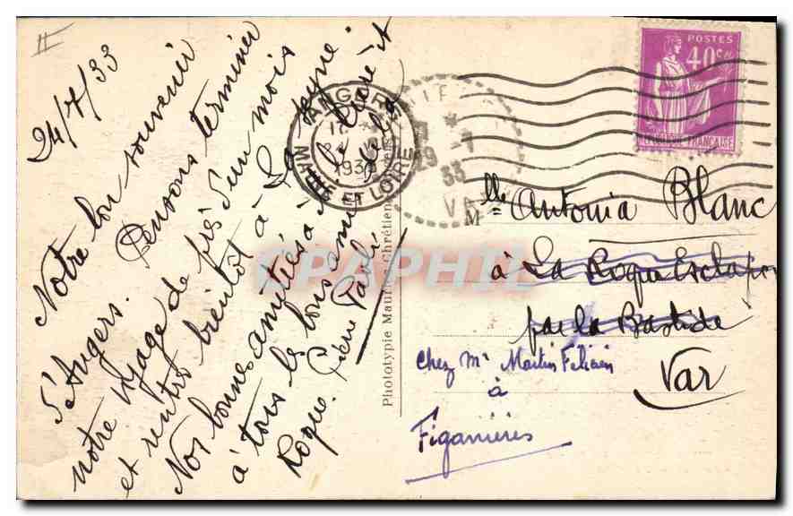 CPA Angers Un Beau coin du Jardin des Plantes  — Rückseite