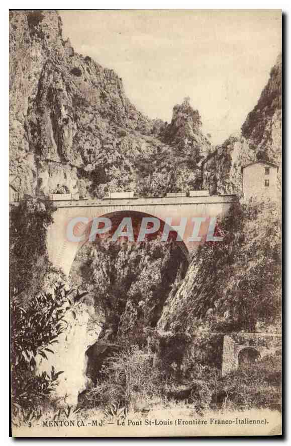 Menton (A.-M.J.) — Le Pont St-Louis (Frontière Franco-Italienne)