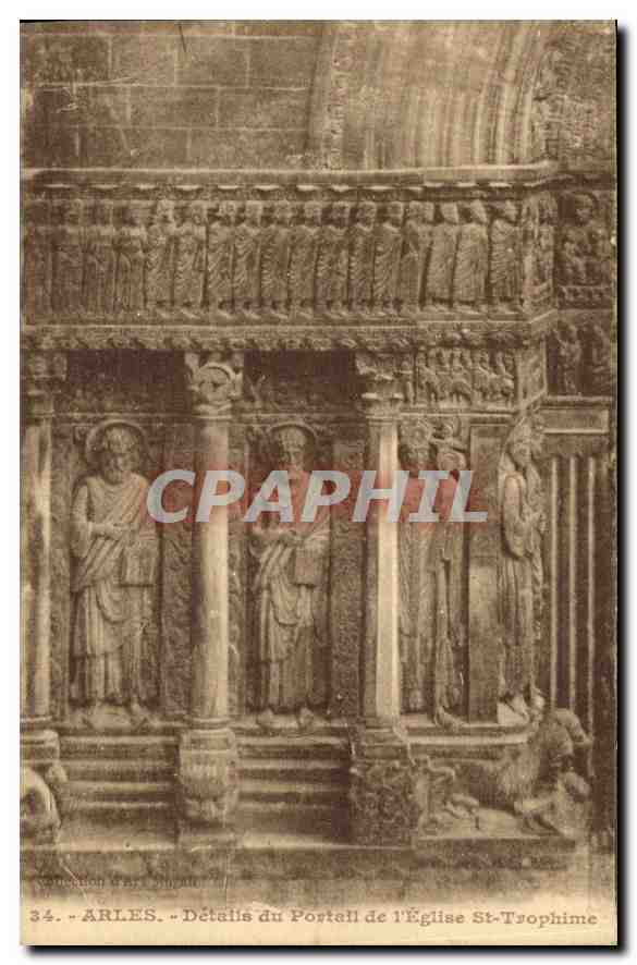 CPA Arles Details du Portail de l'Eglise St Trophime 