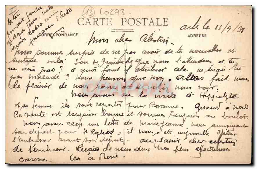 CPA Arles sur Rhone Cour du Cloitre St Trophime et Clocher de l'Homme de Bronze  — Verso