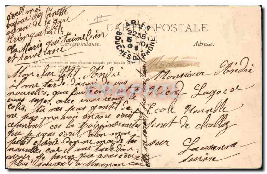 Arles - Aux Aliscamps. L'Allée des Tombeaux — Collection J. Polrey, n°155 — Rückseite