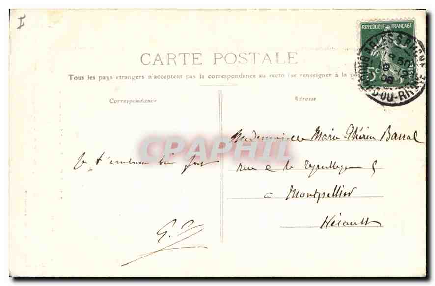 CPA Arles Les Alyscamps  — Verso