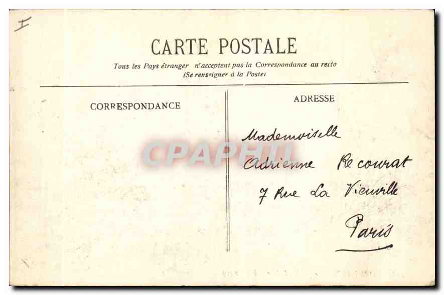 CPA Bordeaux Le Jardin Public  — Verso