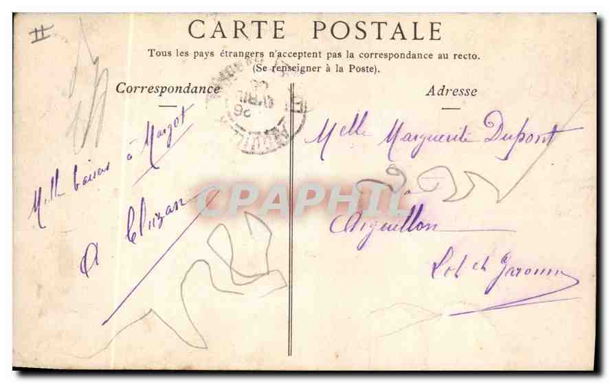 CPA Bordeaux L'Eglise Notre Dame  — Verso