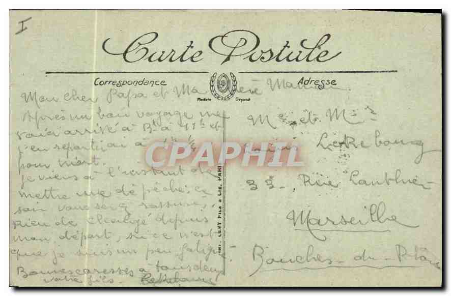 CPA Bordeaux Monument des Girondins  — Verso