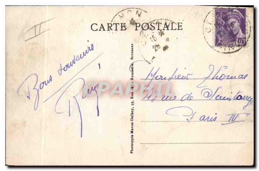 CPA Bordeaux Le Pont Transbordeur Bateaux — Verso