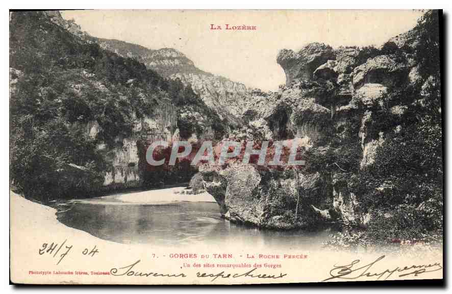 CPA La Lozere Gorges du Tarn La Roche Perce 