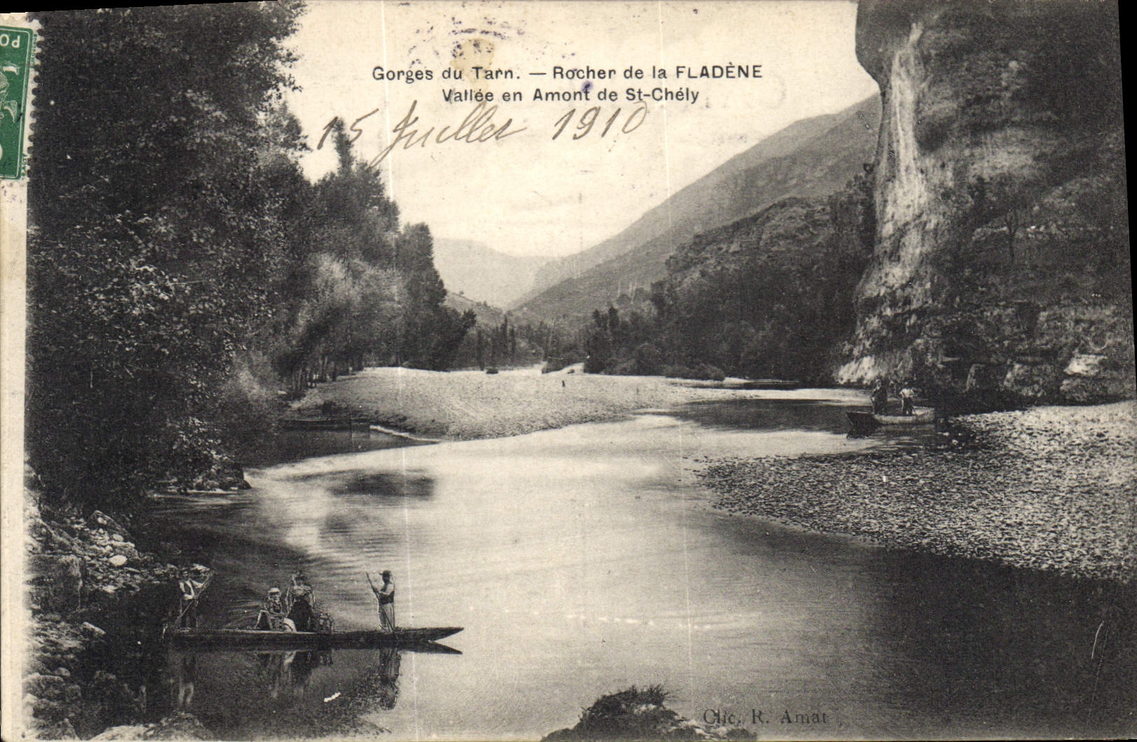 Gorges du Tarn — Rocher de la Fladène — Vallée en Amont de St-Chély — Chic. R. Amat
