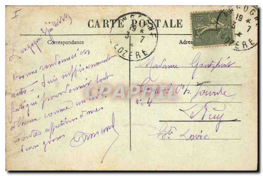 CPA Les Gorges de l'Allier  — Verso