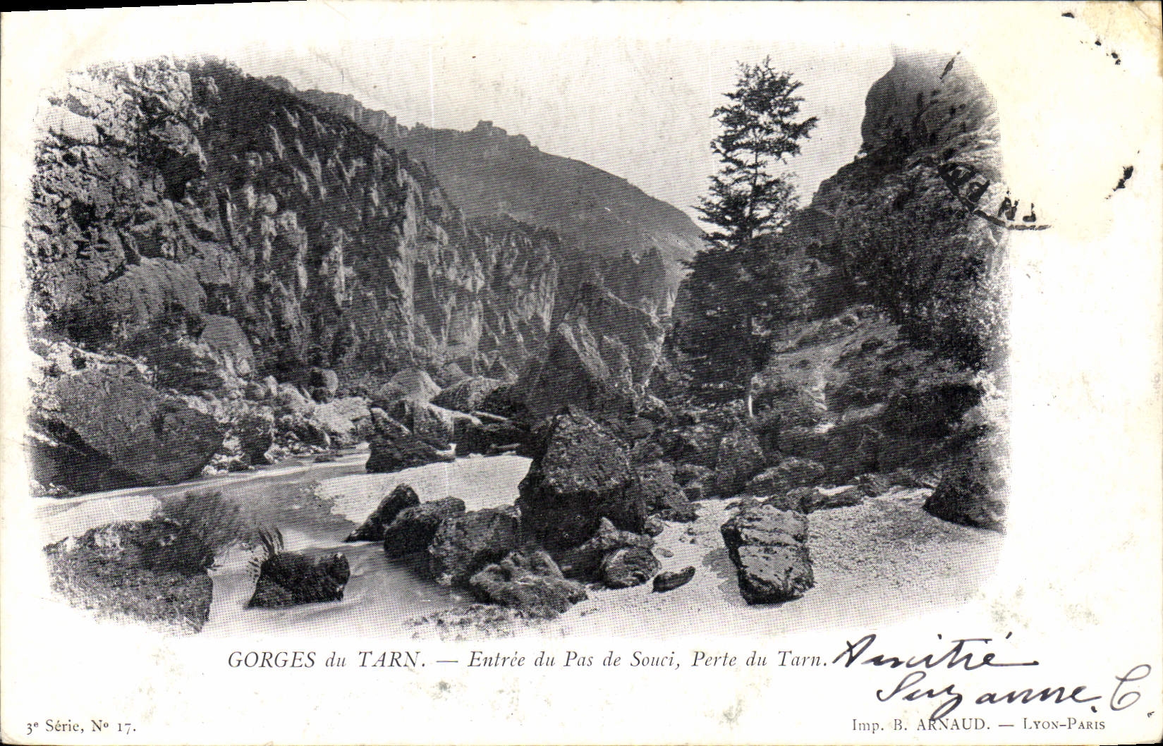 Gorges du Tarn — Entrée du Pas de Souci, Perle du Tarn — Imp. B. Arnaud — Lyon-Paris, 3e Série N° 17