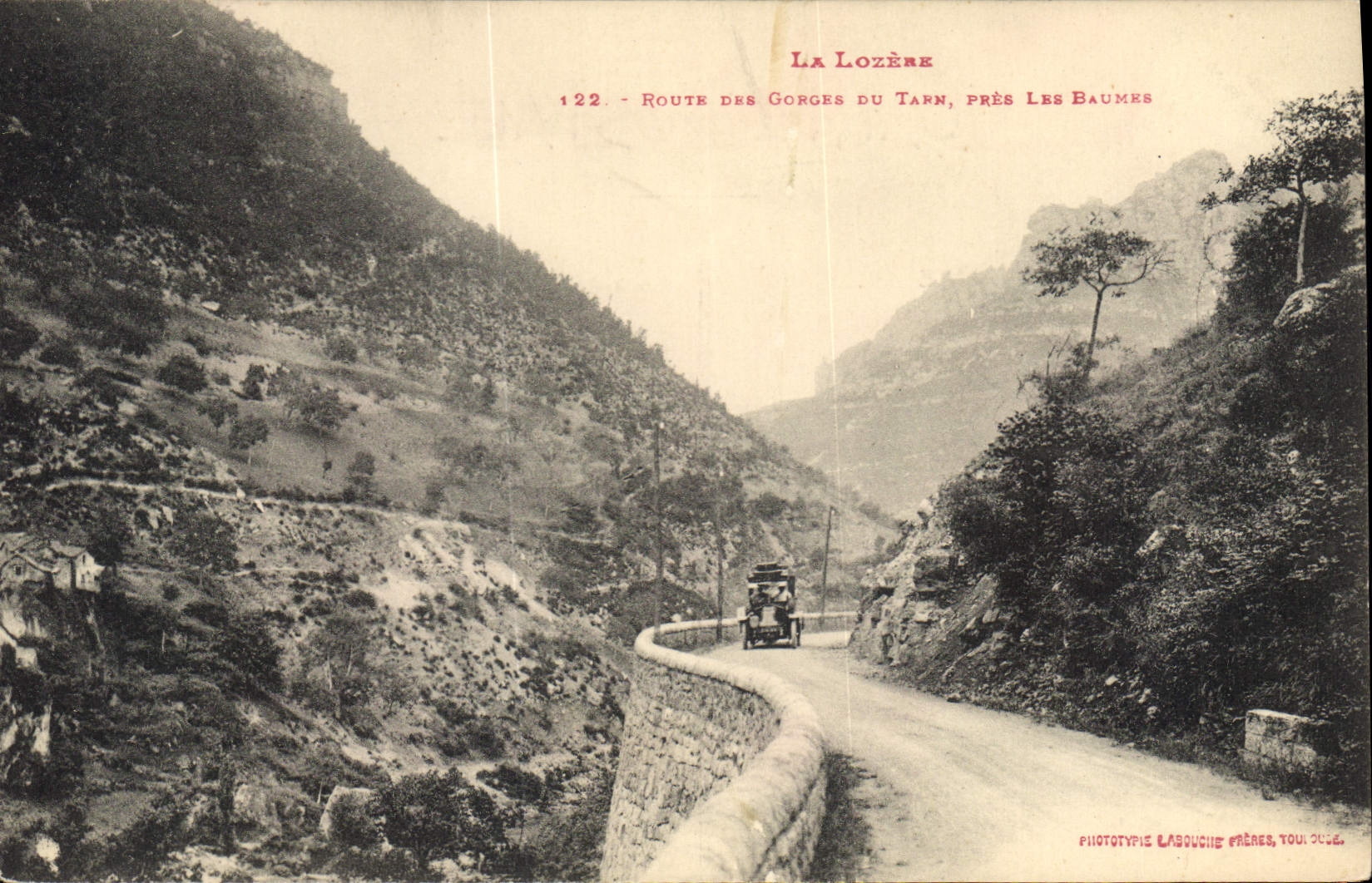 La Lozère — Route des Gorges du Tarn, près Les Baumes — Phototypie Labouche Frères, Toulouse