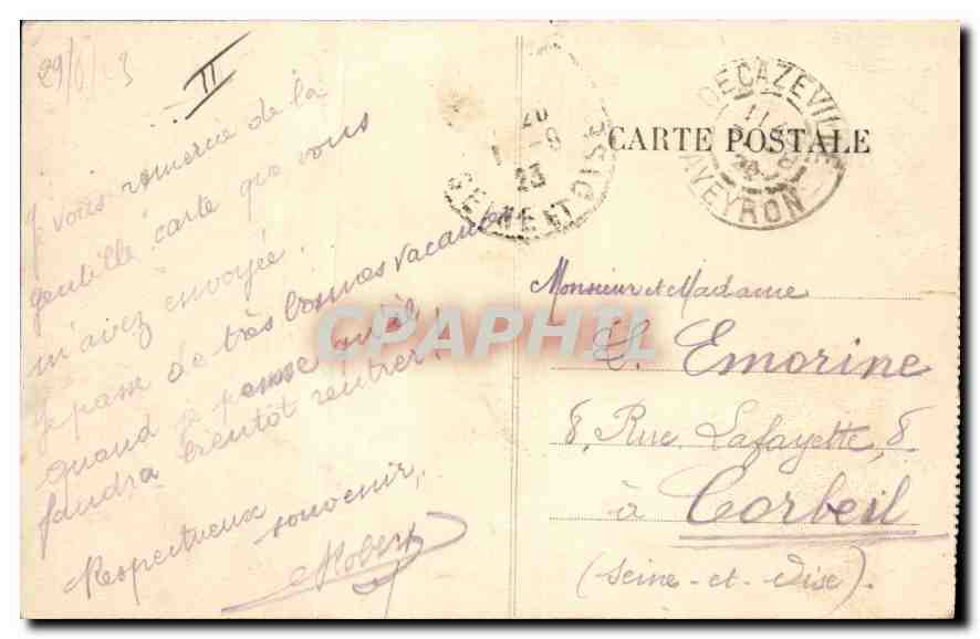 Gorges du Tarn — Descente d'un rapide, partie la plus impressionnante de la descente du Tarn en barque — Éditeur D.G. (D.G. 44) — Reverso