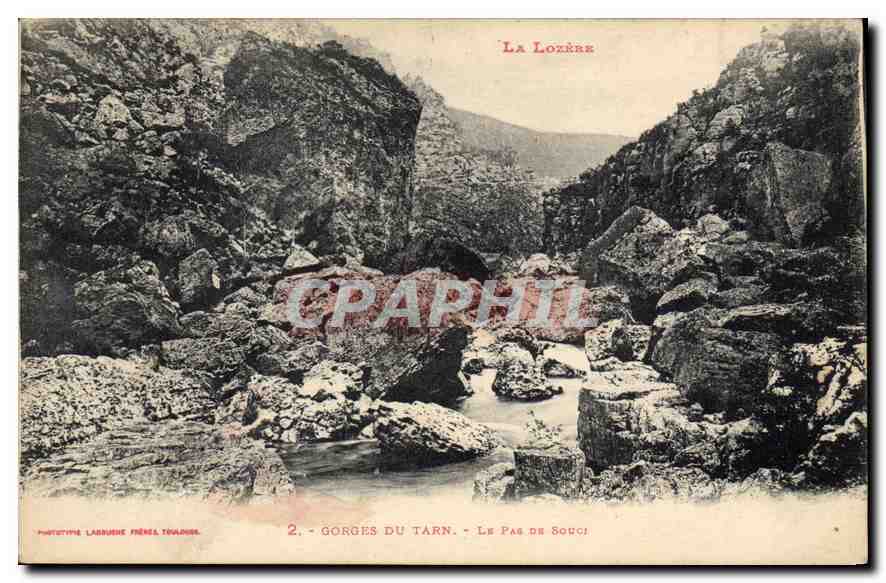 CPA La Lozere Gorges du Tarn Le Pas de Souci 