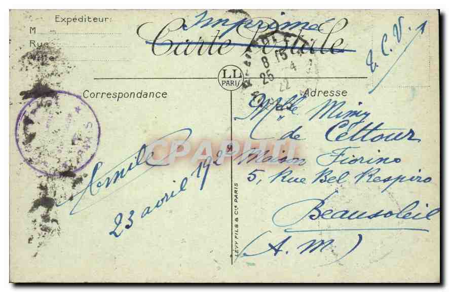 CPA Paris Le Sacre Coeur  — Rückseite
