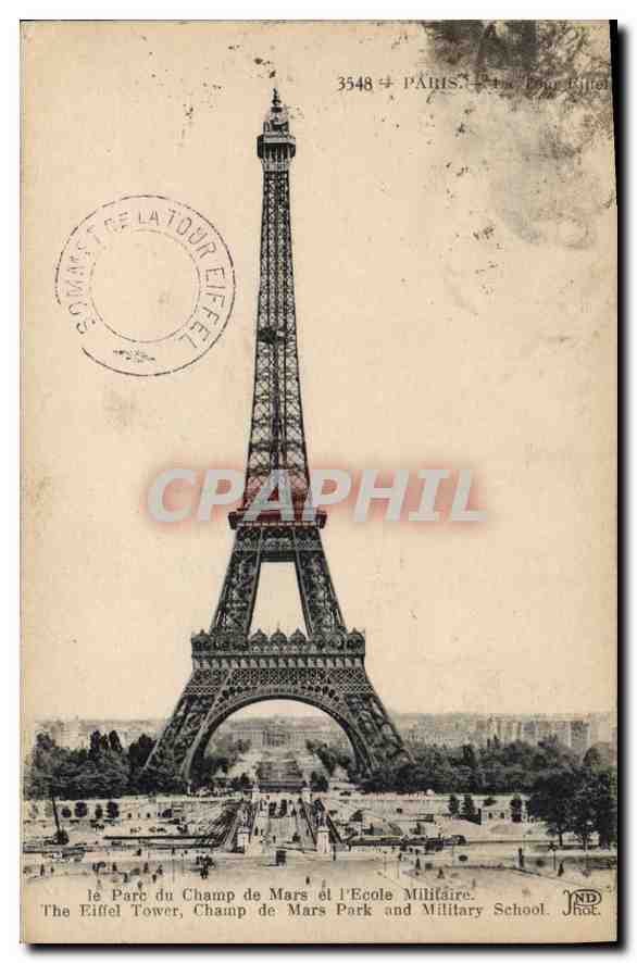 CPA Paris Paris Le Parc du Champ de Mars et l'Ecole Militaire 