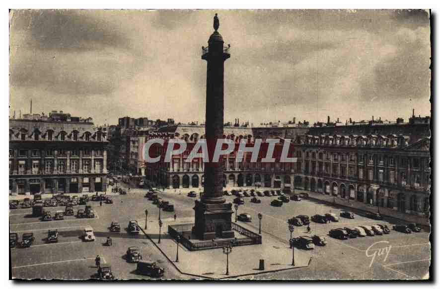 CPA Place Vendome et colonne de la Grande Armee 