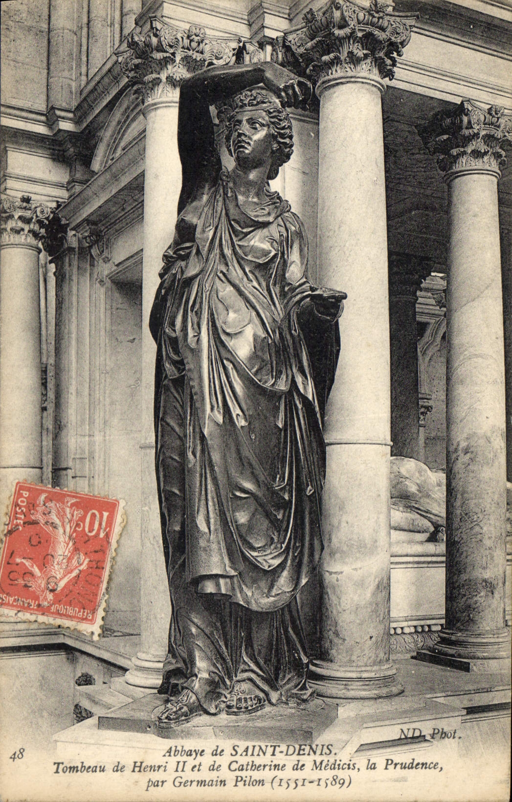 Abbaye de SAINT-DENIS — Tombeau de Henri II et de Catherine de Médicis, la Prudence, par Germain Pilon (1551-1589) — ND. Phot. n°48
