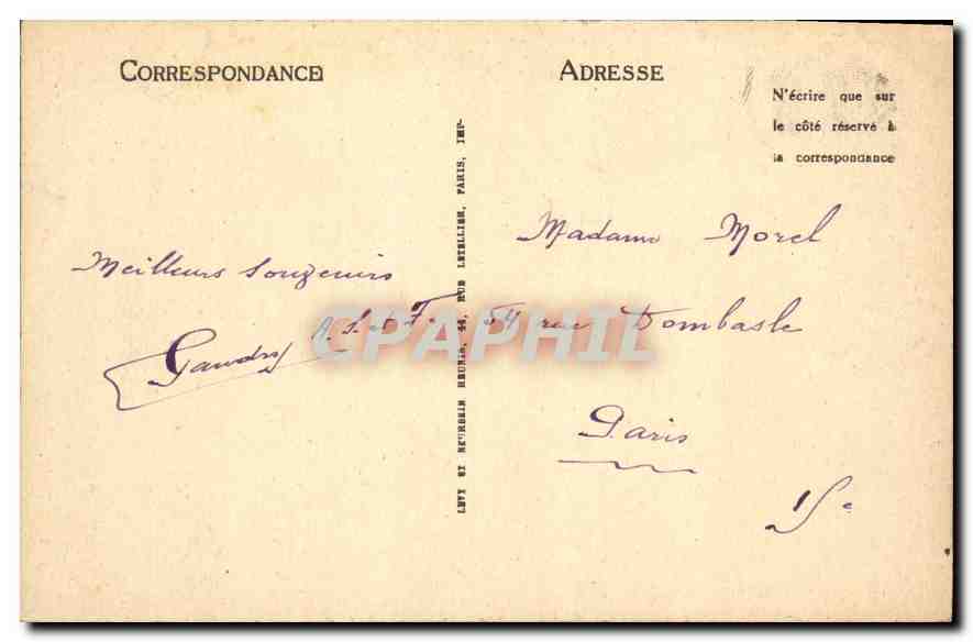 CPA Vue des Tours de la Cathedrale Paris — Rückseite