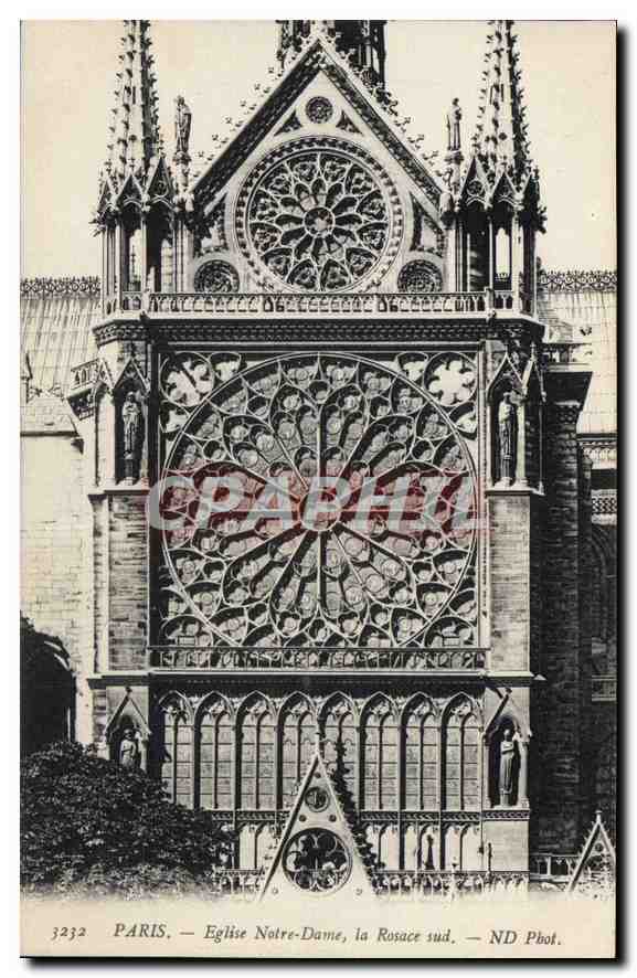 CPA Paris Eglise Notre Dame la Rosace sud 