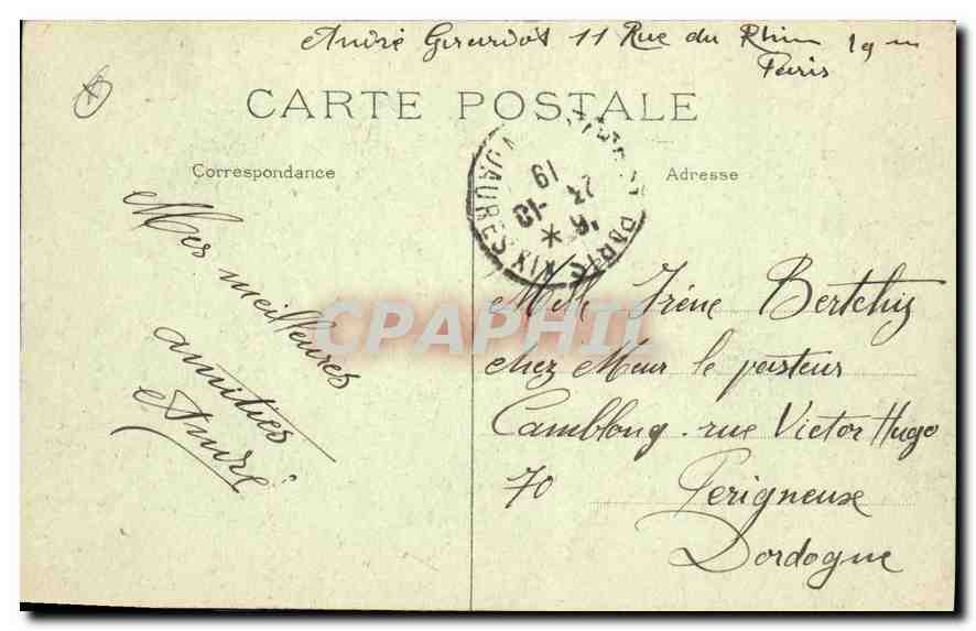 CPA Paris Le Sacre Coeur  — Rückseite