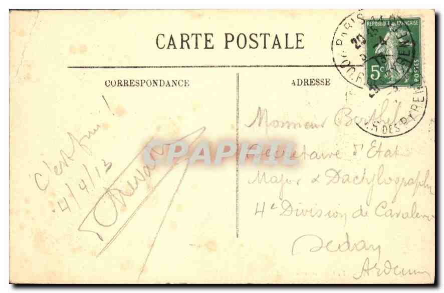 CPA Paris La Conciergerie  — Rückseite