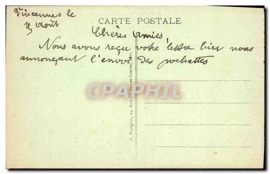 CPA Paris Place de la Concorde Les Fontaines et l'Obelisque de Louqsor  — Verso