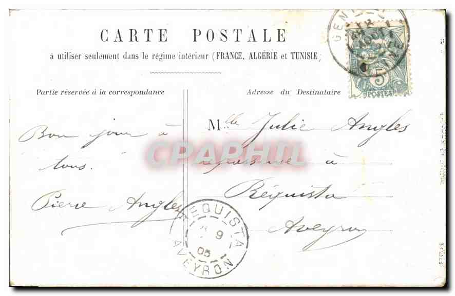 CPA Colonne de Juillet Paris  — Verso