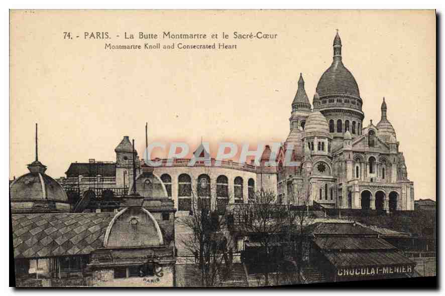CPA Paris La Butte Montmartre et le Sacre Coeur 