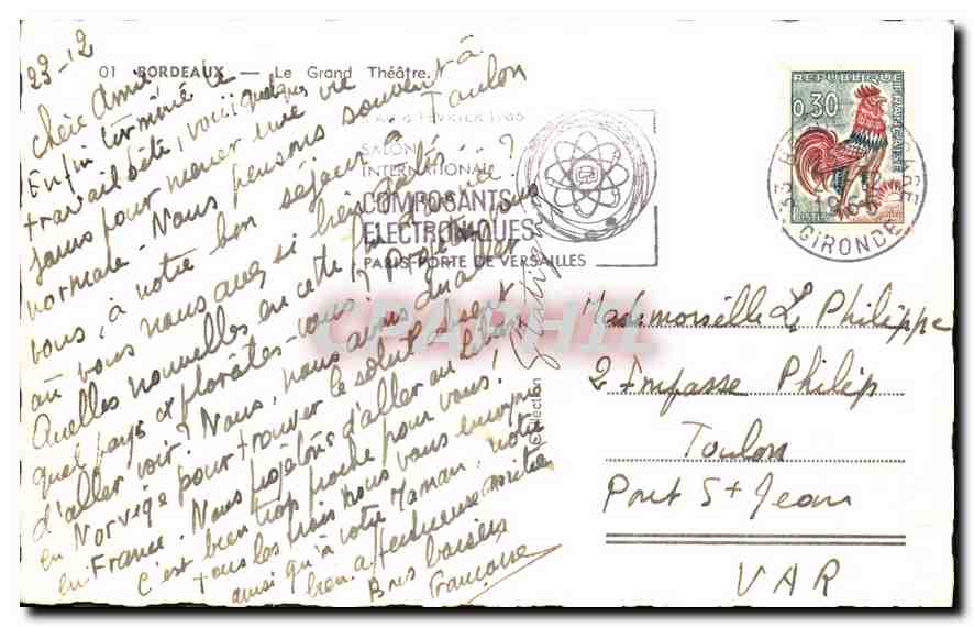 CPA Bordeaux Le Grand Theatre  — Verso
