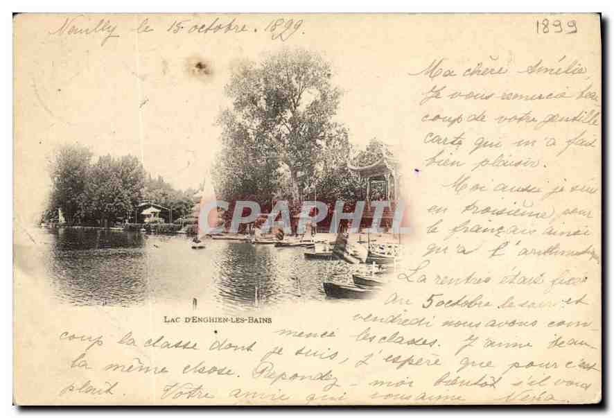 Lac d'Enghien-les-Bains — vue du lac avec embarcations — éditeur non visible, n° de série non visible