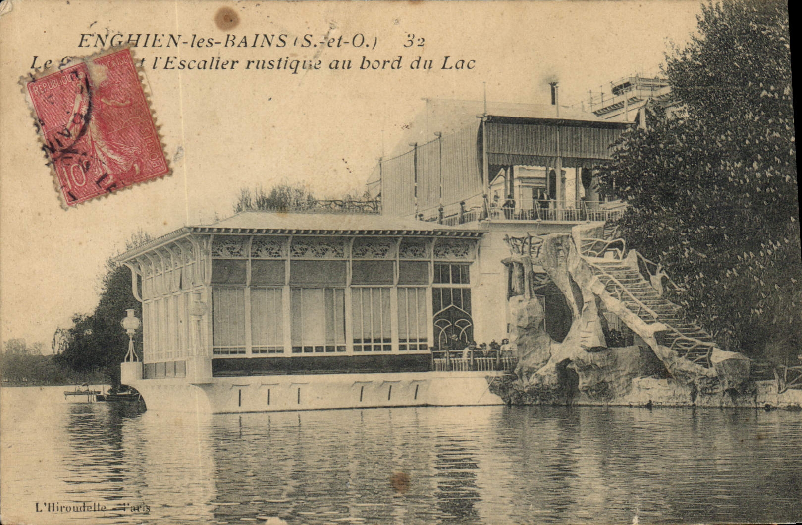 Enghien-les-Bains — L'Escalier rustique au bord du Lac — L'Hiroudelle, Paris