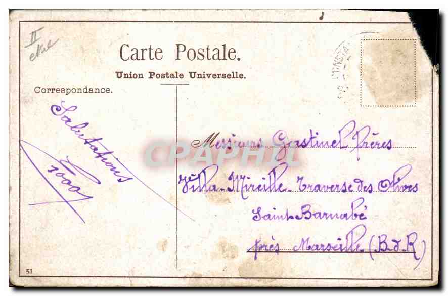 CPA Lud de Constantinople Brousse Pont de Mashin et Guek Dere  — Verso