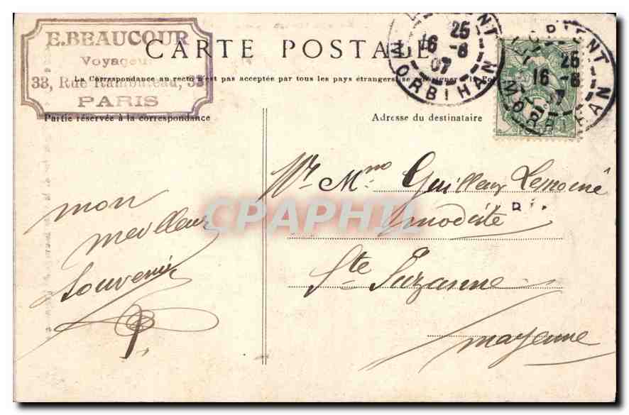 CPA Type de Bigoudine de la Cote Sauvage de Penmarch — Verso