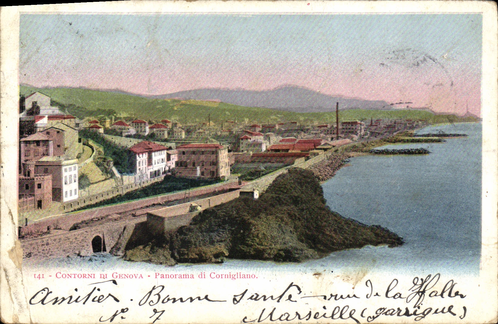 CPA Contorni di Genova Panorma di Cornigliano 