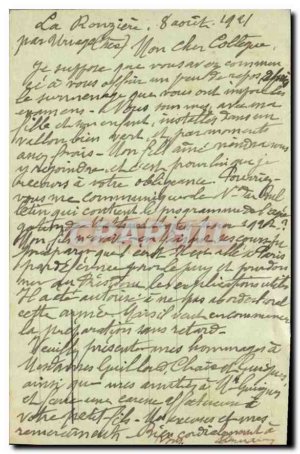 CPA Dauphine Uriage les Bains Le Chateau et le Massif de Belledonne  — Rückseite